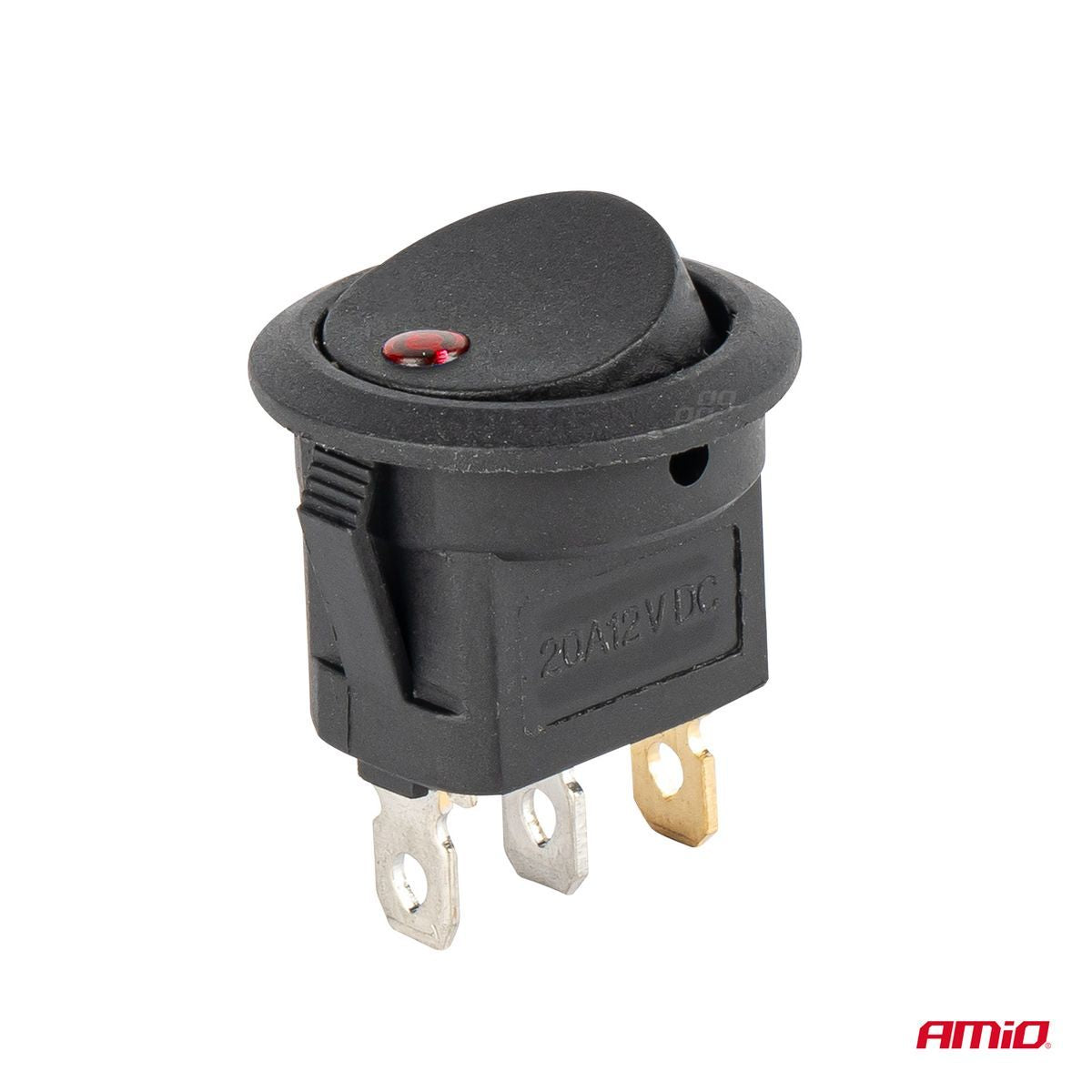 INTERRUPTEUR ROND AVEC LUMIERE ROUGE 12/24V MAX 20A ON/OFF