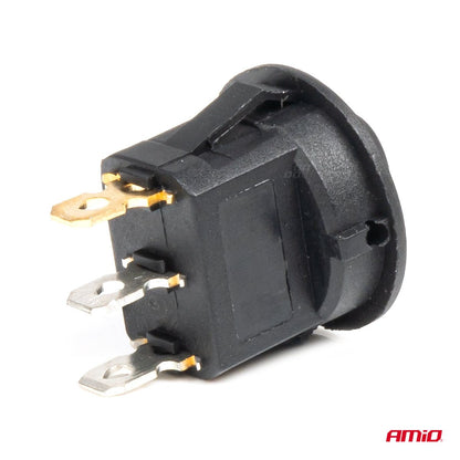 INTERRUPTEUR ROND AVEC LUMIERE VERTE 12V 20A AMIO