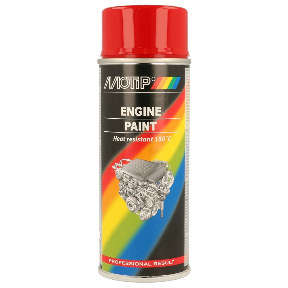 PEINTURE MOTEUR ROUGE BRILLANTE 150°C AEROSOL 400ML MOTIP