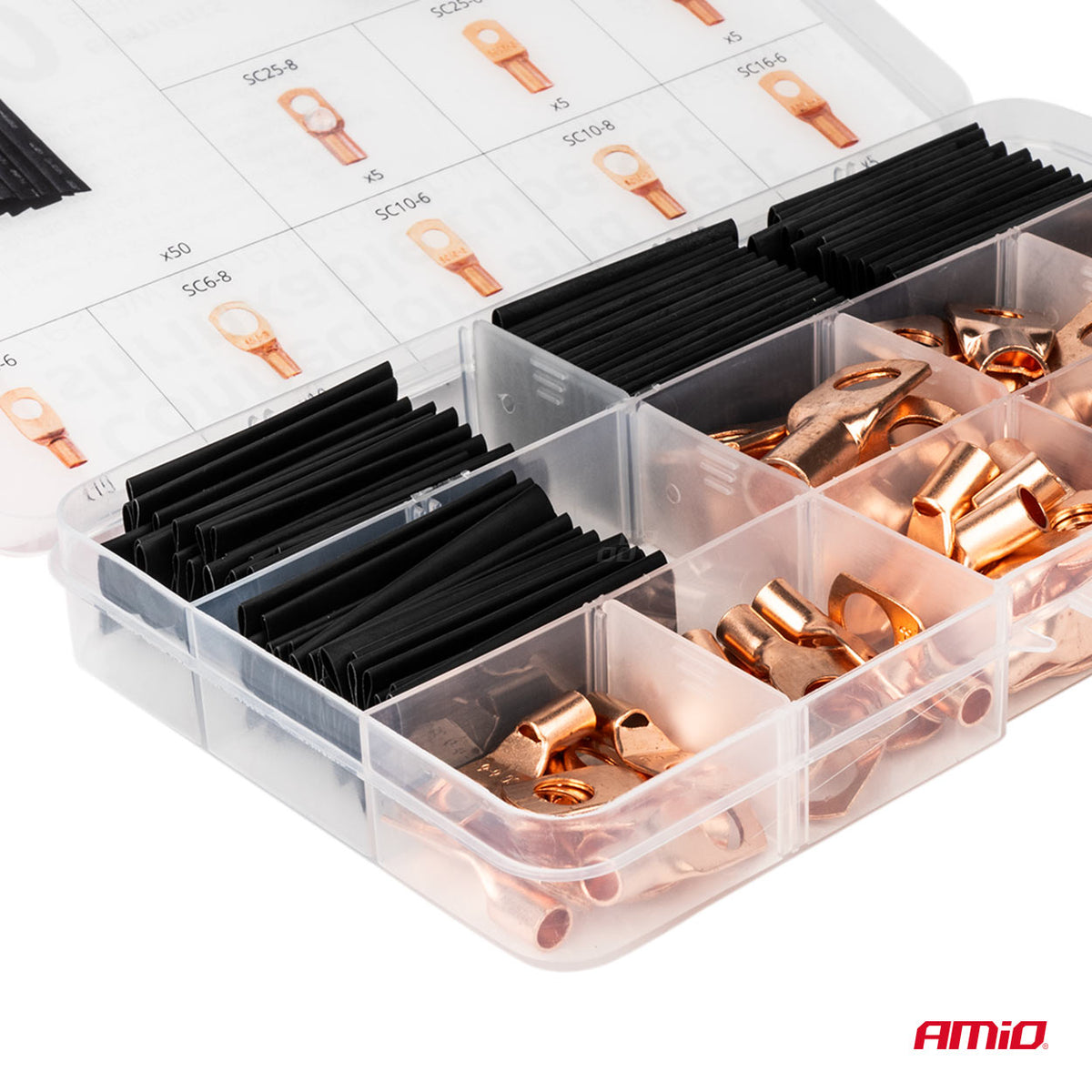 COFFRET DE COSSES CUIVRE ET GAINES THERMORETRACTABLES 140 PIECES AMIO