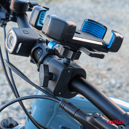 SUPPORT DE TÉLÉPHONE POUR VÉLO, MOTO ET SCOOTER ROTATIF 360° AMIO