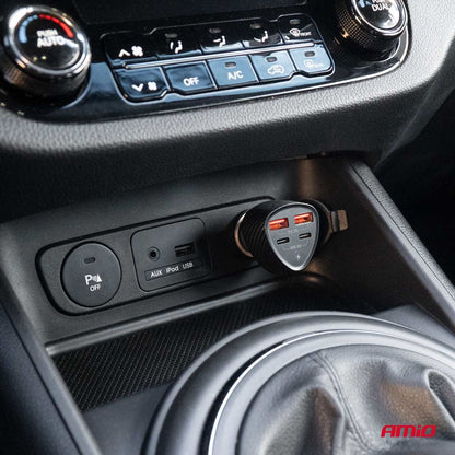 CHARGEUR ALLUME-CIGARE 50W 2xUSB-A + 2xUSB-C AMIO