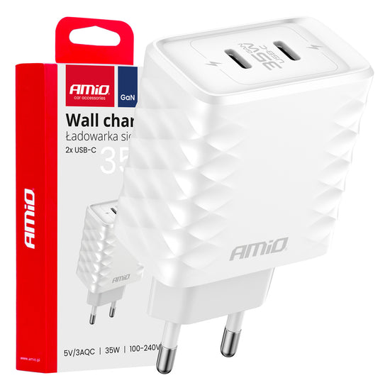CHARGEUR MURAL RAPIDE 35W 2XUSB-C AMIO
