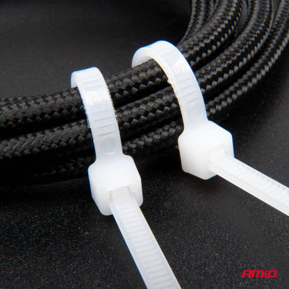 LOT DE 100 COLLIERS DE SERRAGE BLANCS 2,5 × 100 MM AMIO
