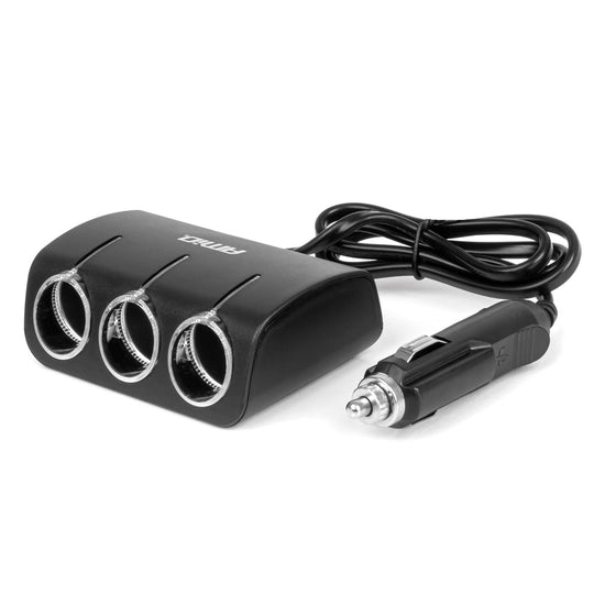 MULTIPRISE ALLUME-CIGARE TRIPLE 12/24V 120 W AVEC CÂBLE 80 CM AMIO