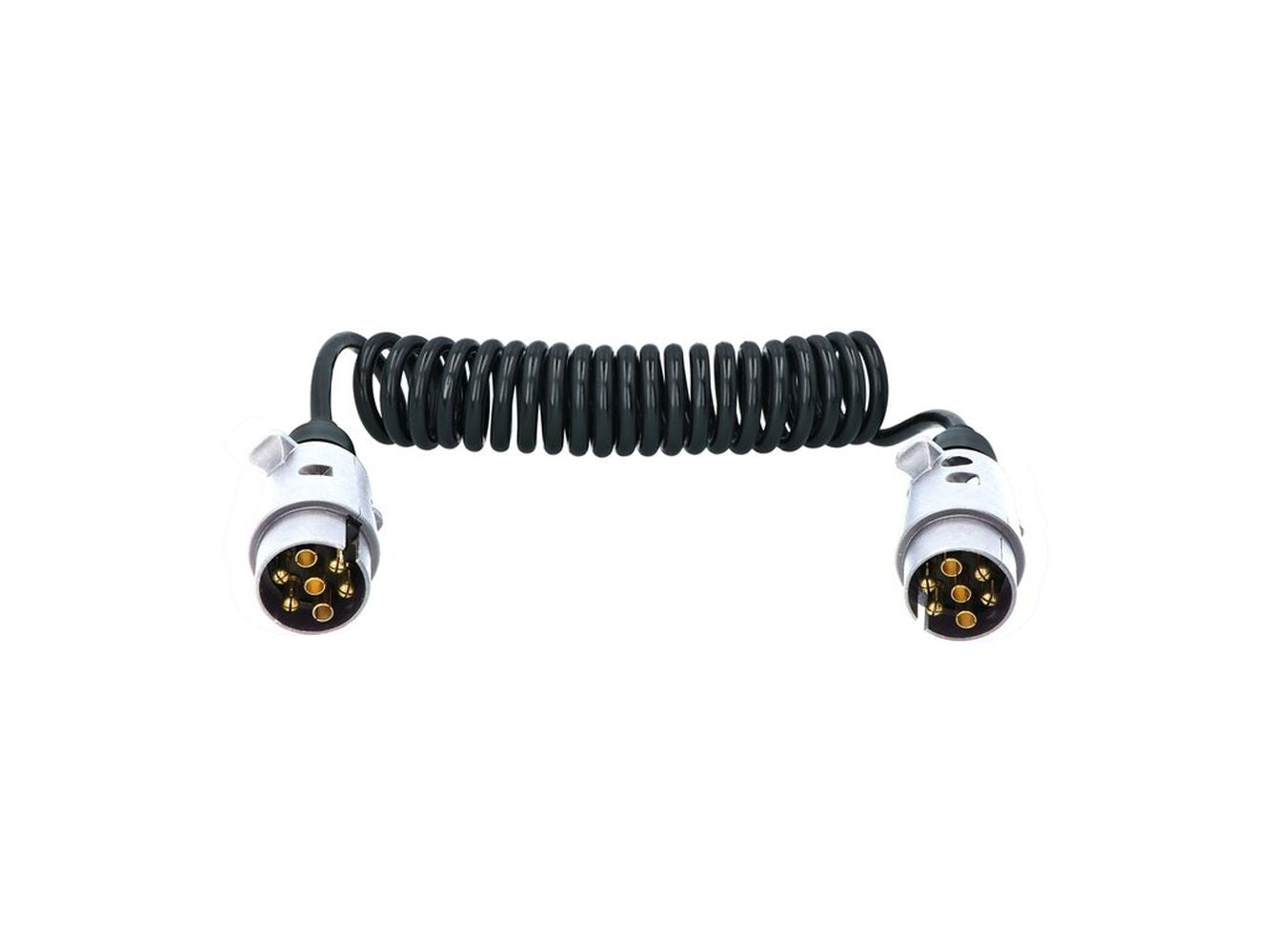 AGRISHOP Rallonge Câble Remorque 7 Broches 12V 2,4m Spirale - Adaptateur Mâle à Mâle