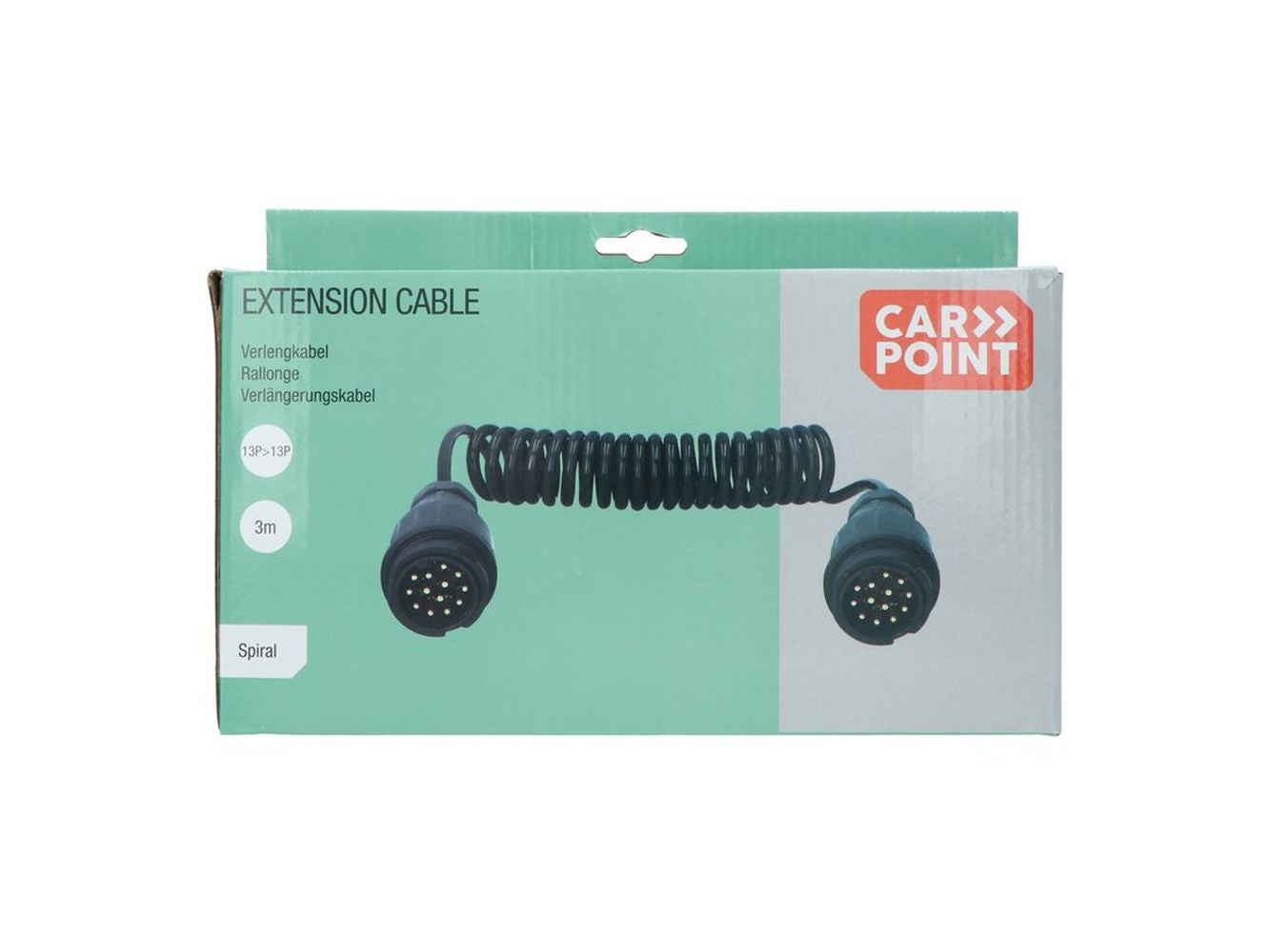 RALLONGE SPIRALE 3 METRES POUR REMORQUE 13 BROCHES MALE/13 BROCHES MAL ...