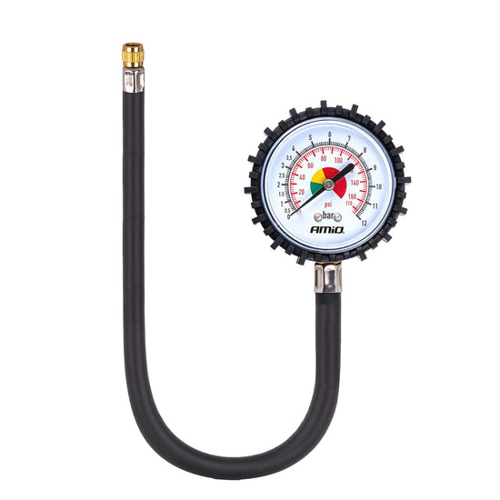 MANOMÈTRE ANALOGIQUE AVEC FLEXIBLE 30CM 12 BAR AMIO