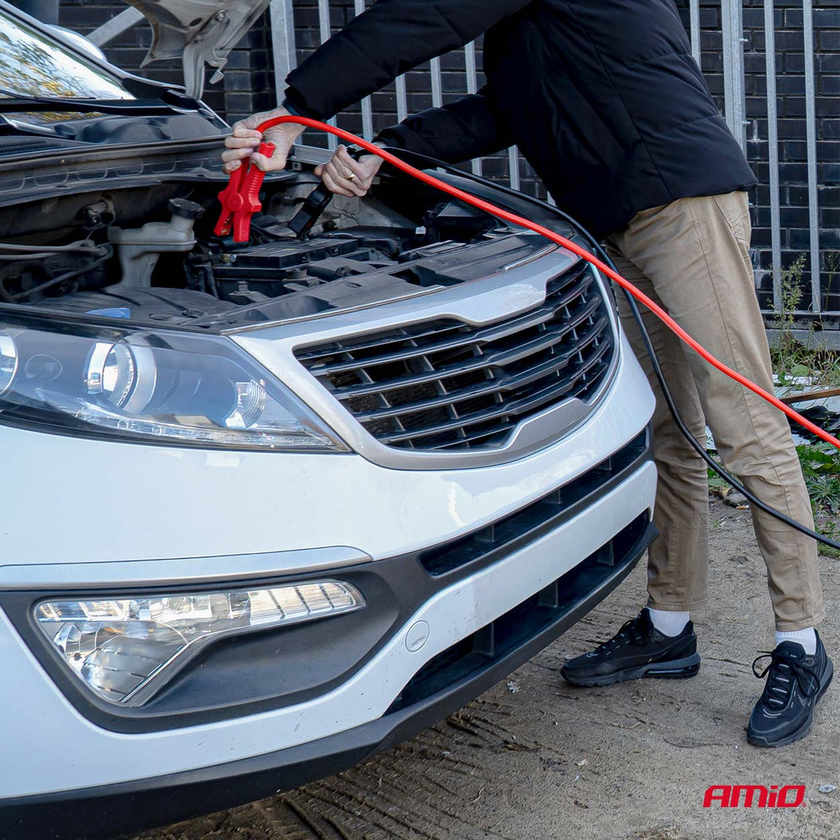 Câbles de démarrage AMIO 350 A 3,5 m 12/24 V avec sac