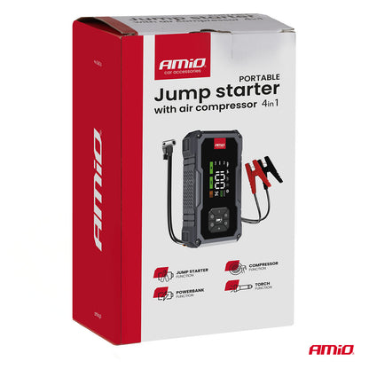 BOOSTER DEMARREUR MAX 600A GONFLEUR POWERBANK LAMPE AMIO