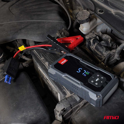 BOOSTER DEMARREUR MAX 600A GONFLEUR POWERBANK LAMPE AMIO