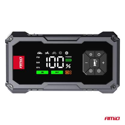 BOOSTER DEMARREUR MAX 600A GONFLEUR POWERBANK LAMPE AMIO
