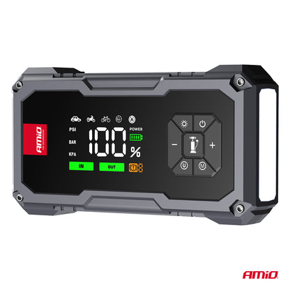 BOOSTER DEMARREUR MAX 600A GONFLEUR POWERBANK LAMPE AMIO