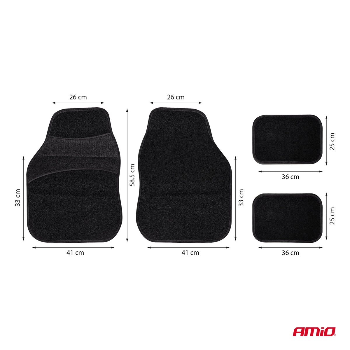 AMiO Lot de 4 tapis de sol textiles universels TCM-02 | 04696