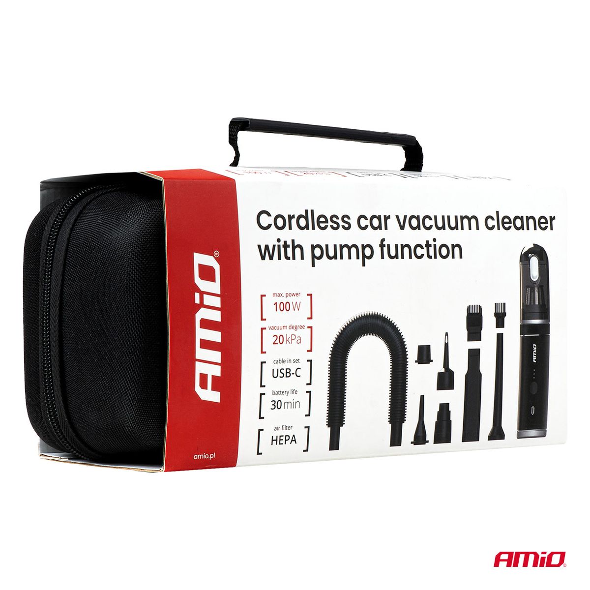 ASPIRATEUR SANS FIL 100W RECHARGEABLE AVEC FONCTION POMPE 20KPA AMIO