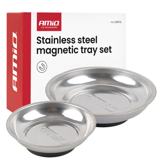 LOT DE 2 COUPELLES MAGNÉTIQUES EN ACIER INOXYDABLE Ø110 ET Ø150 MM AMIO
