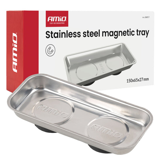 PLATEAU MAGNÉTIQUE PORTE-PIÈCES EN ACIER INOXYDABLE 150 × 65 × 27 MM AMIO