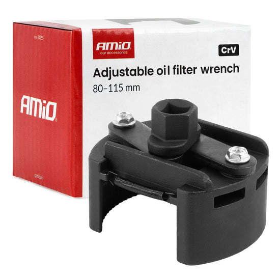 CLÉ FILTRE À HUILE RÉGLABLE 80 À 115 MM EN ACIER CR-V AMIO