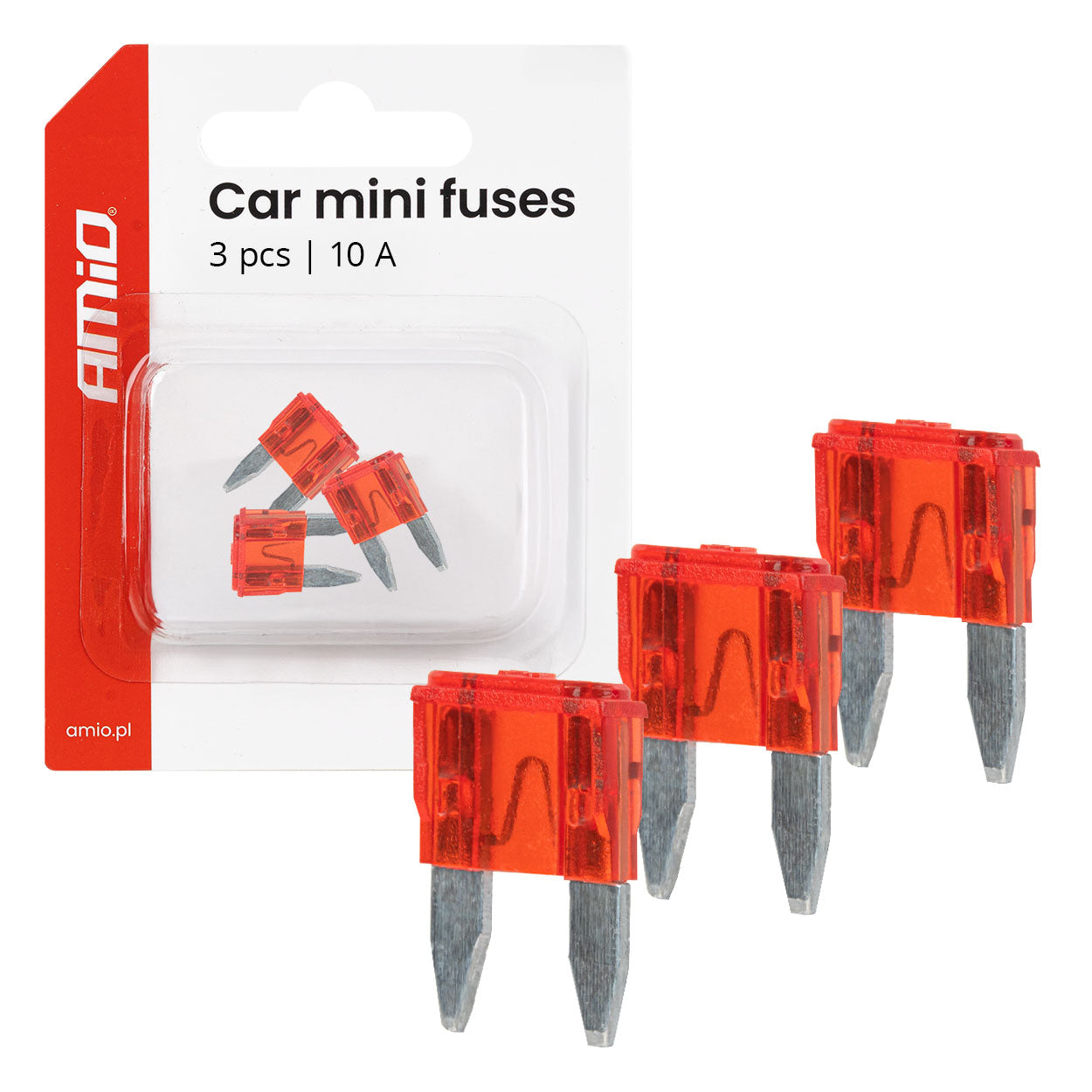 MINI FUSIBLES 10A 3PCS AMIO