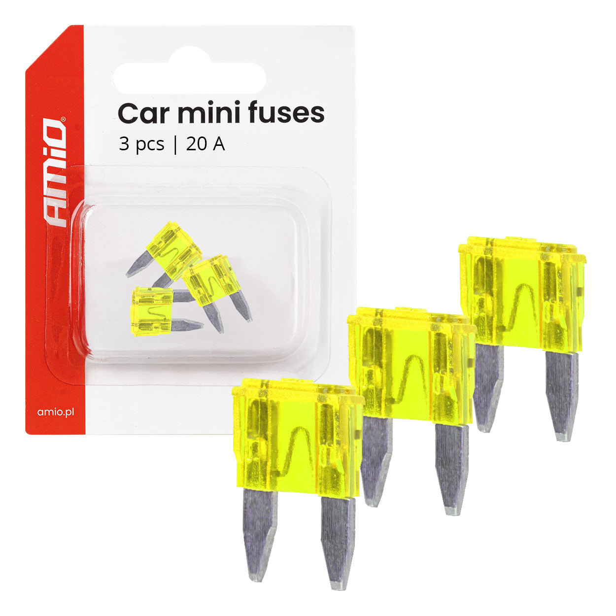 MINI FUSIBLES 20A 3PCS AMIO