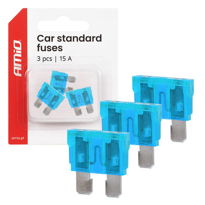 FUSIBLES STANDARD 15A 3 PCS AMIO