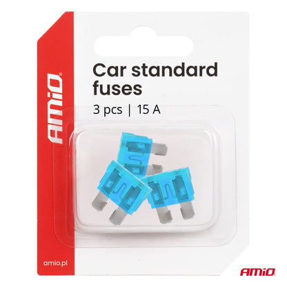 FUSIBLES STANDARD 15A 3 PCS AMIO