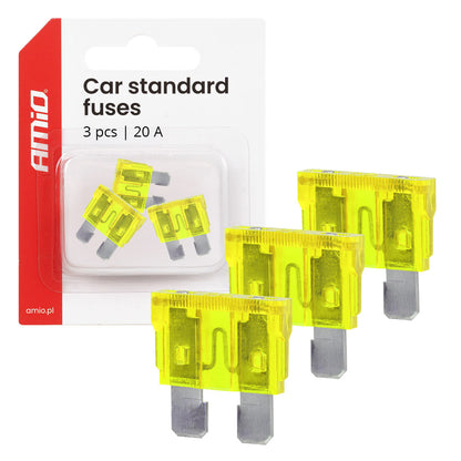 FUSIBLES STANDARD 20A 3 PCS AMIO