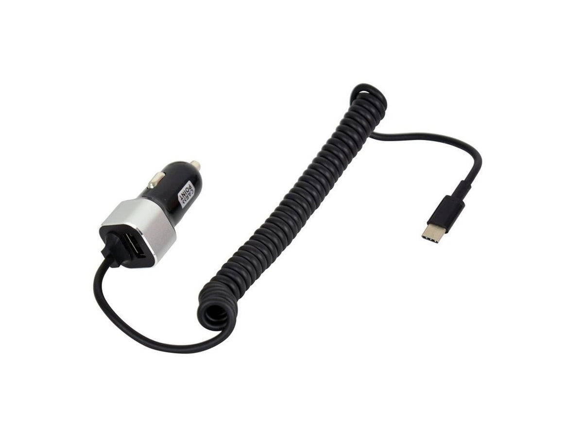 CHARGEUR USB C 3A 12/24V + CORDON SPIRALE C 150CM z z