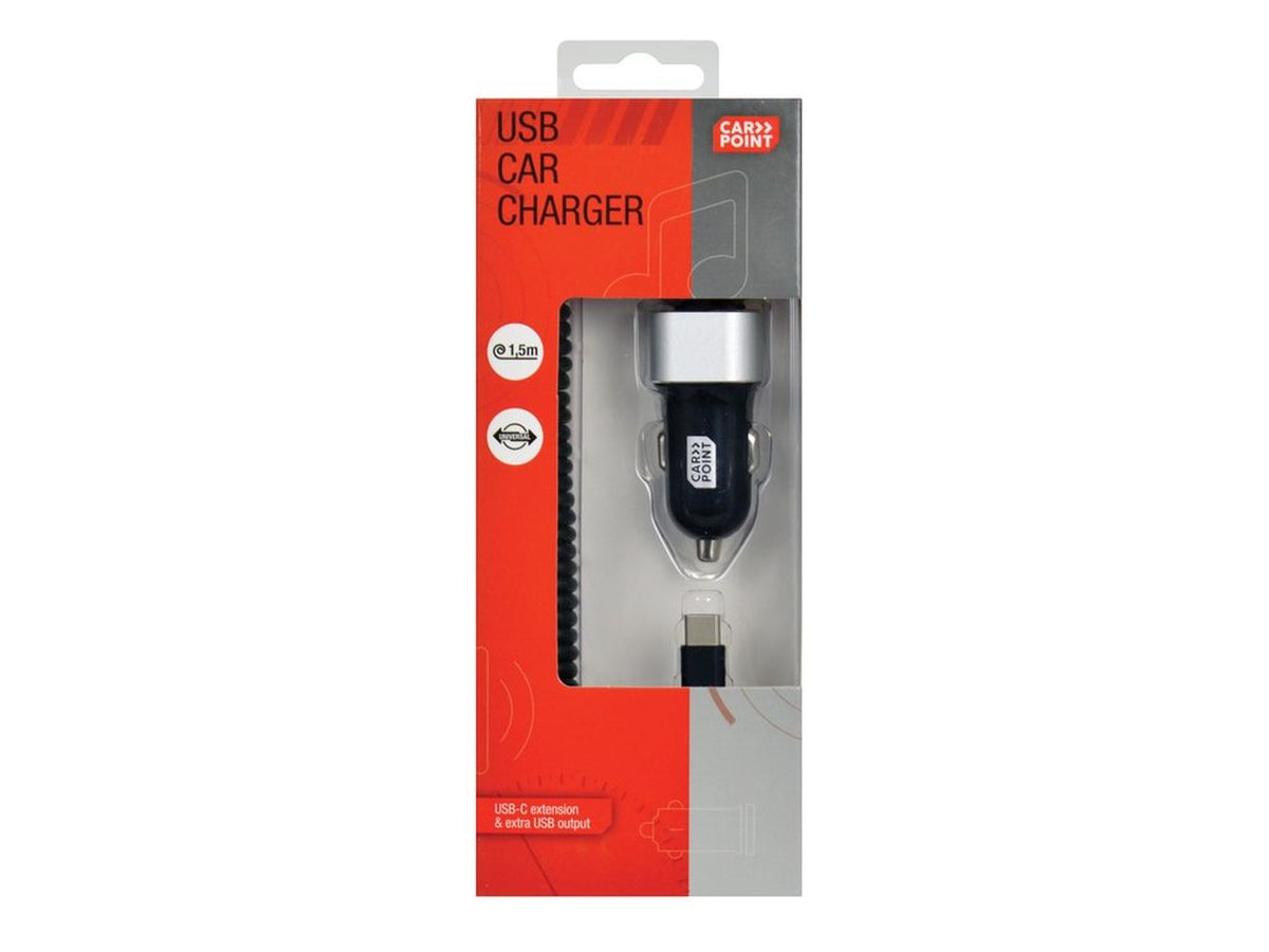 CHARGEUR USB C 3A 12/24V + CORDON SPIRALE C 150CM z z