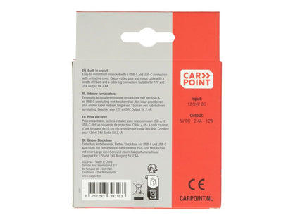 PRISE ENCASTRABLE USB-A + USB-C 12/24V