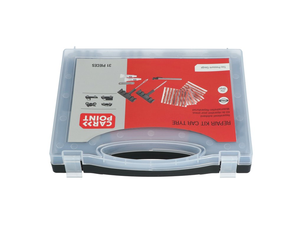 KIT PROFESSIONNEL DE REPARATION DE PNEUS A MECHE AVEC OUTILS (31 PCS)
