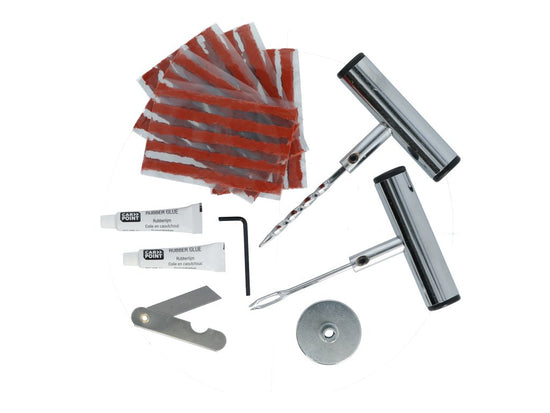 KIT PROFESSIONNEL DE REPARATION DE PNEUS A MECHE AVEC OUTILS (32 PCS)