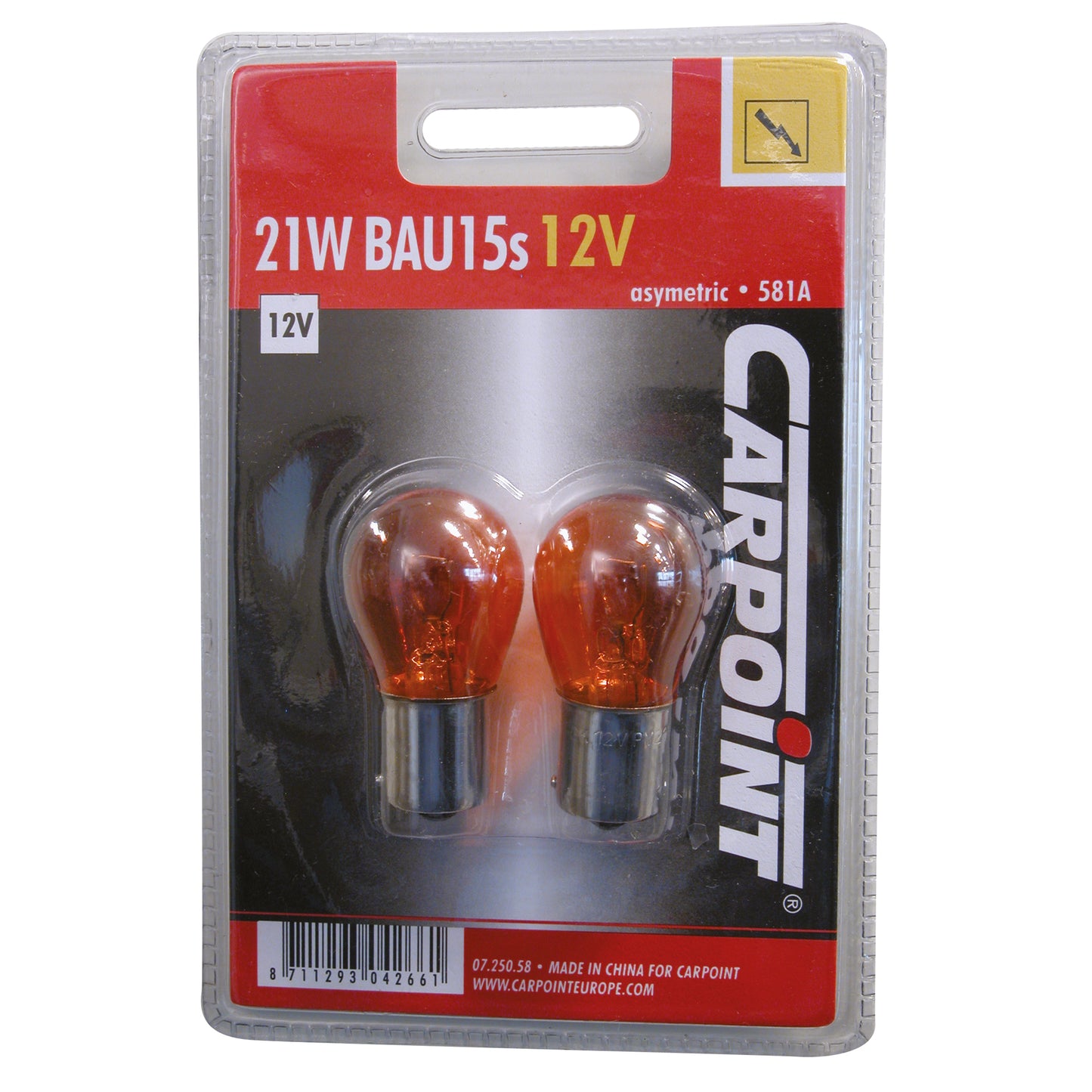 AMPOULES BAU15 21W 12V ORANGE (BLISTER) X2