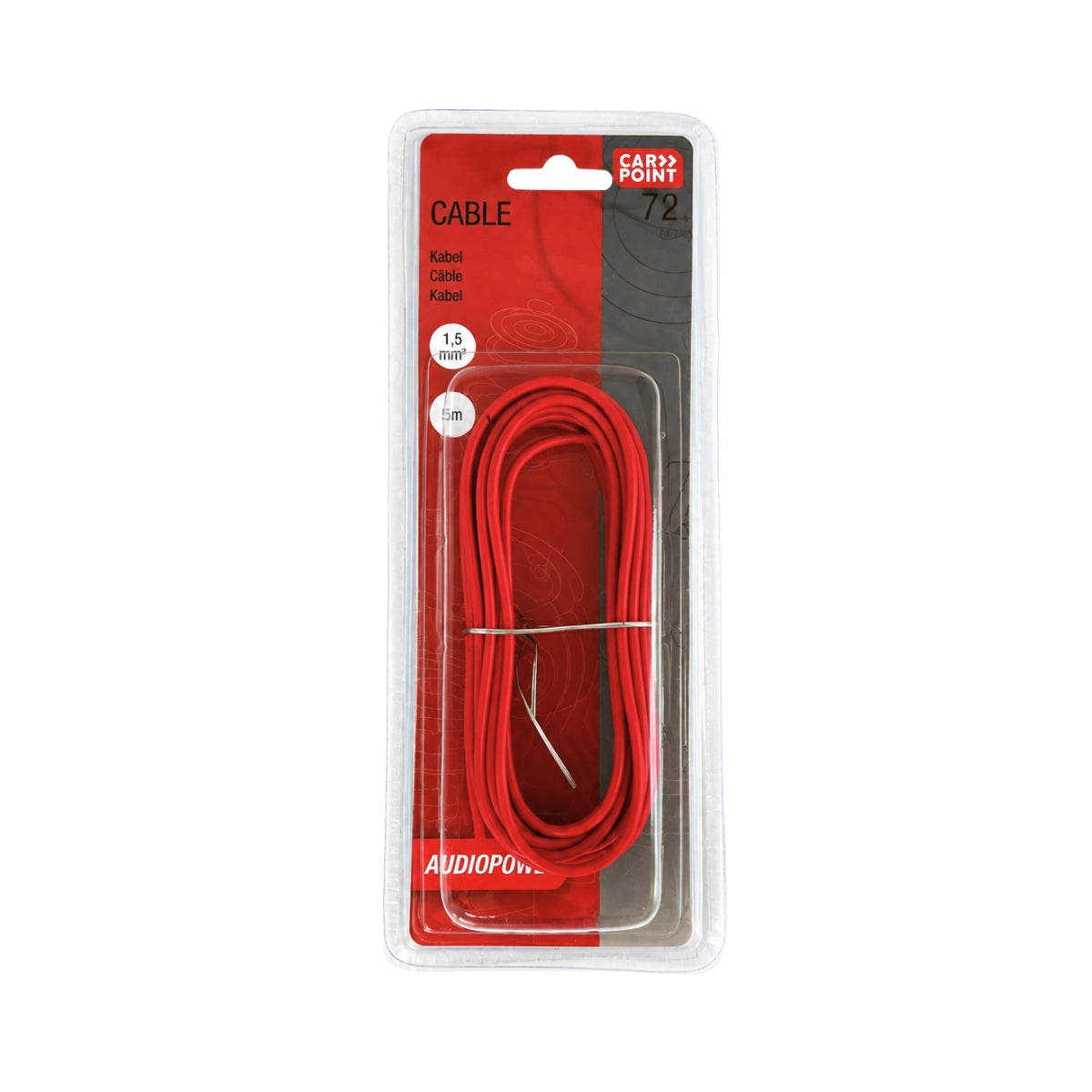 CABLE Ø1,5MM LONG. 5M ROUGE
