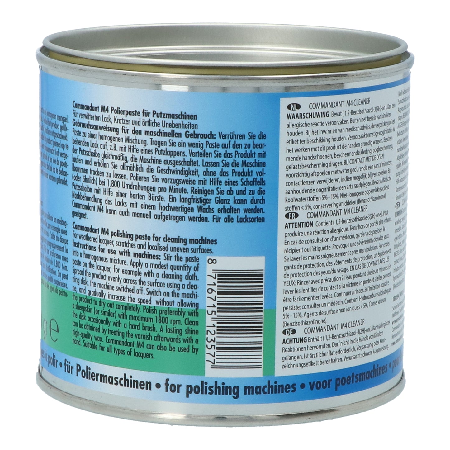 PATE ABRASIVE COMMANDANT CM45 M4 POUR POLISSEUSE 500G