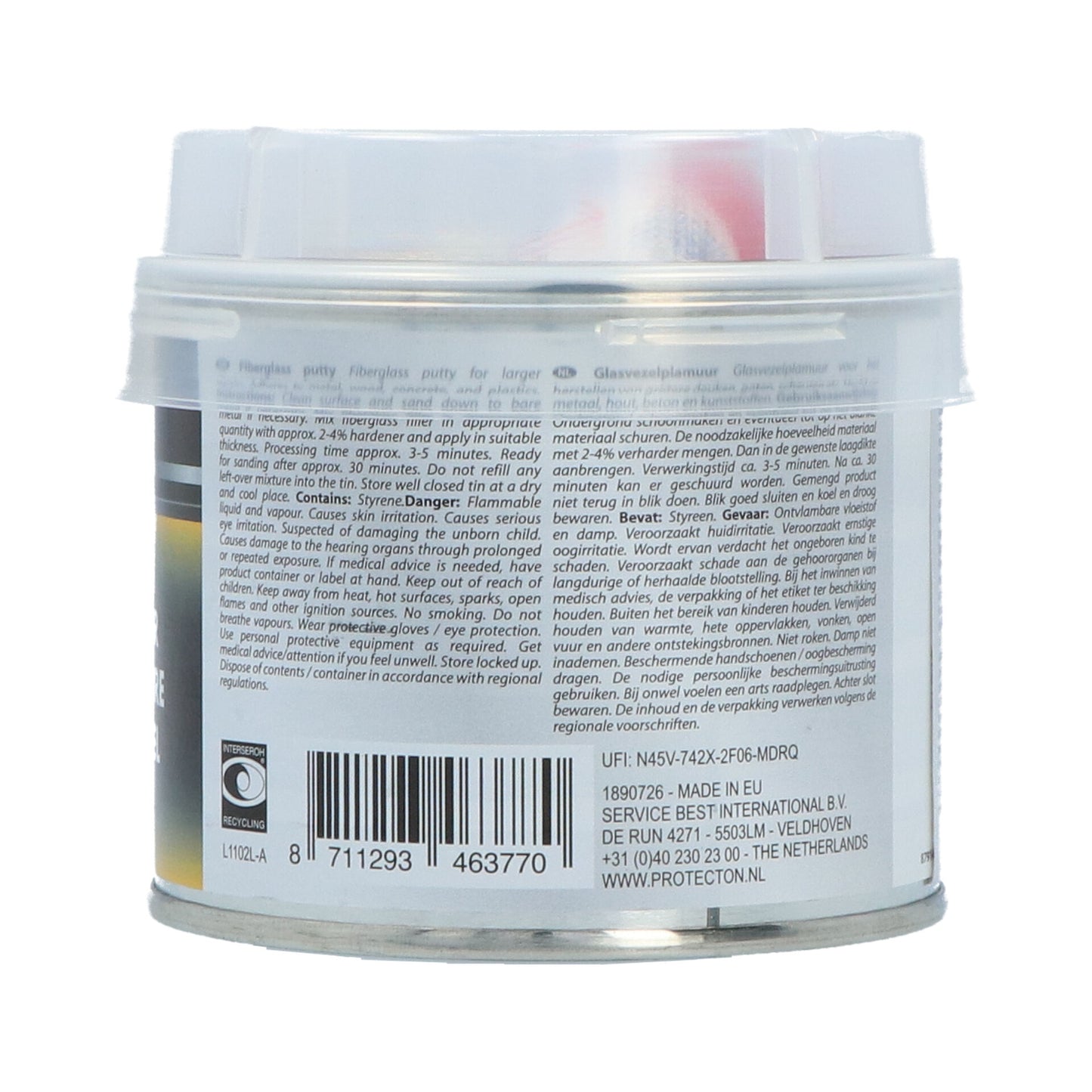 MASTIC FIBRE DE VERRE 250GR PROTECTON