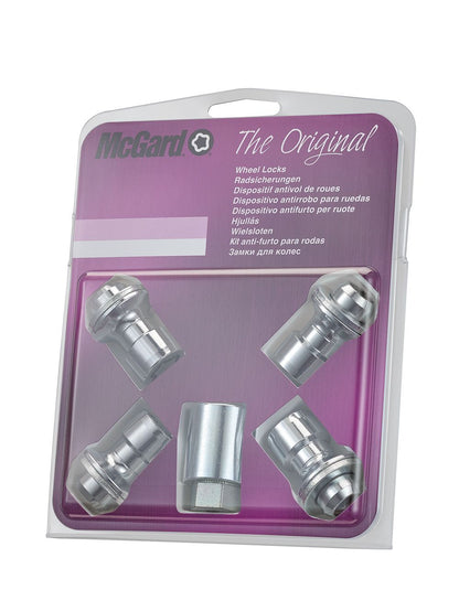 4 ECROUS ANTIVOL SU MCGARD M12X1.5/ PLAT/ LONG. 42.2MM/ Ø17MM