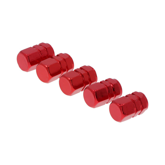 JEU DE 5 CAPUCHONS DE VALVES PISTON UNIVERSEL ROUGE