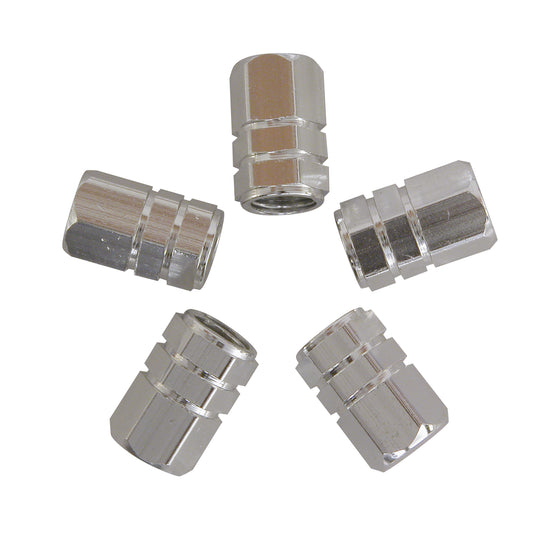 JEU DE 5 CAPUCHONS DE VALVES PISTON UNIVERSEL ARGENT