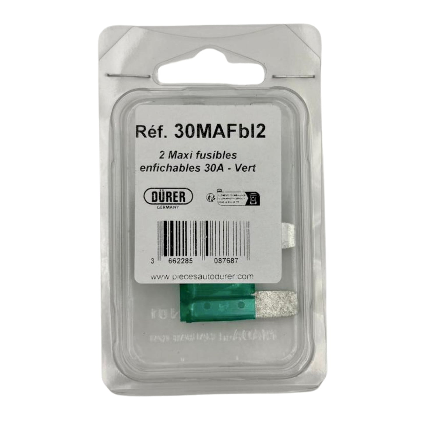 2 MAXI FUSIBLES ENFICHABLES 30A VERT
