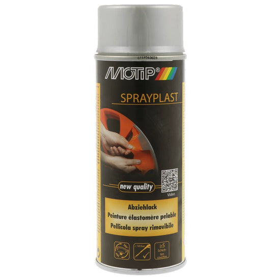 PEINTURE PELABLE ESLASTOMERE SPRAYPLAST GRIS BRILLANT AEROSOL 400ML MOTIP