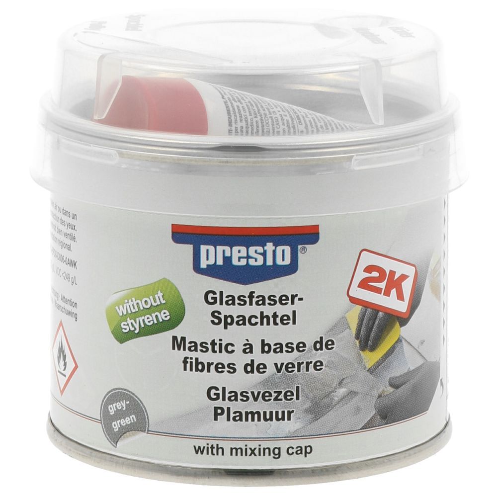 MASTIC A BASE DE FIBRE DE VERRE 2K SANS STYRENE PRESTO 250 G