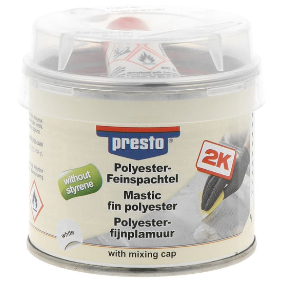 MASTIC FIN A BASE DE POLYESTER 2K SANS STYRENE PRESTO 250 G