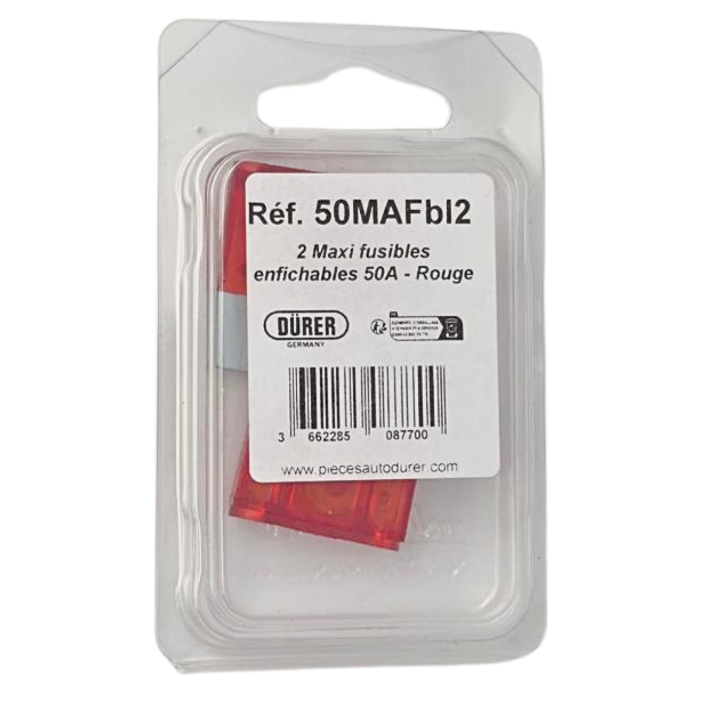 2 MAXI FUSIBLES ENFICHABLES 50A ROUGE