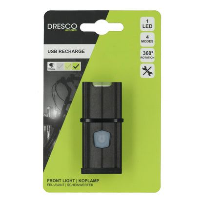 PHARE VELO LED 200LM RECHARGEABLE USB DRESCO