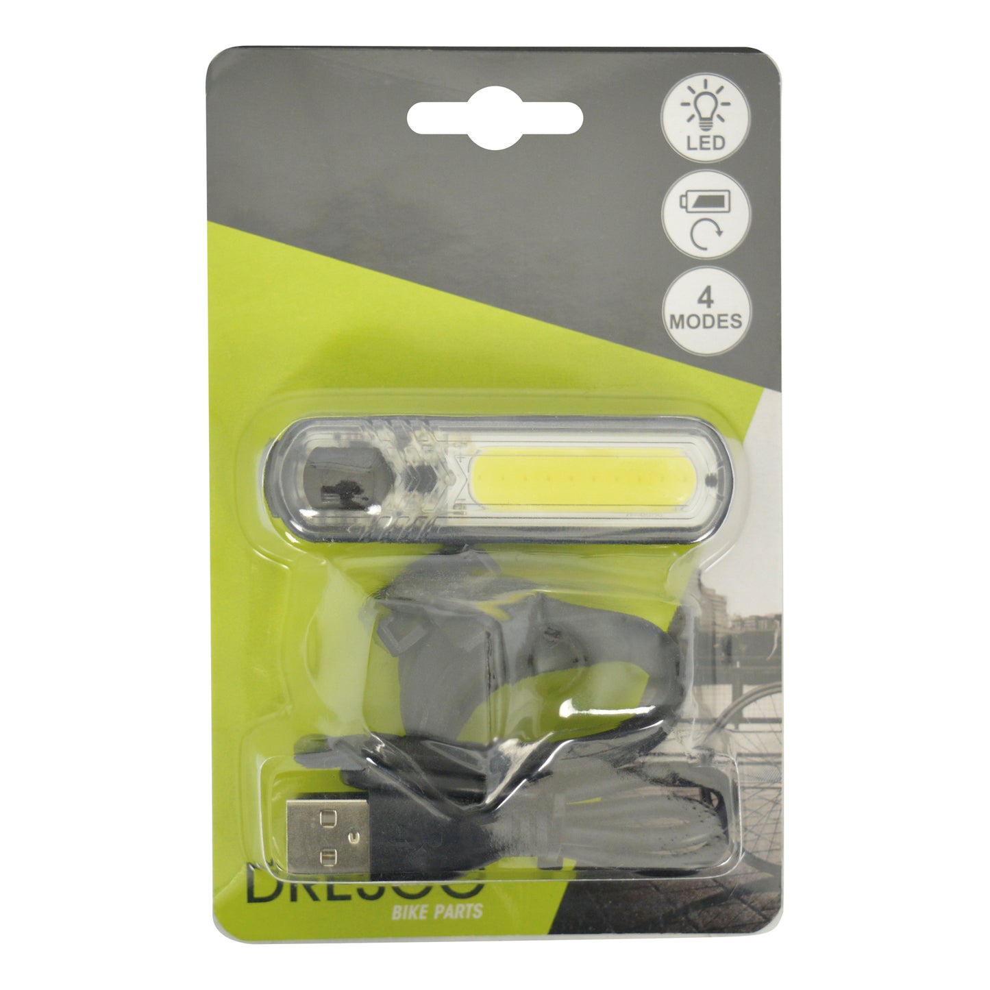 PHARE VELO LED COB 4 MODES RECHARGEABLE USB DRESCO