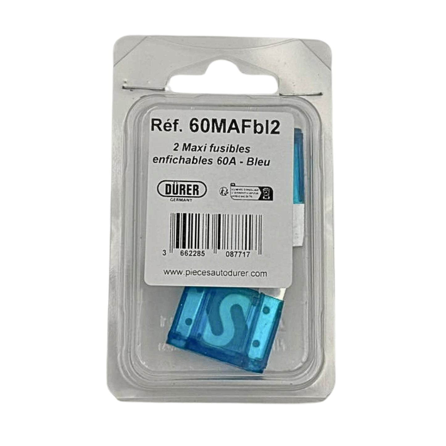 2 MAXI FUSIBLES ENFICHABLES 60A BLEU