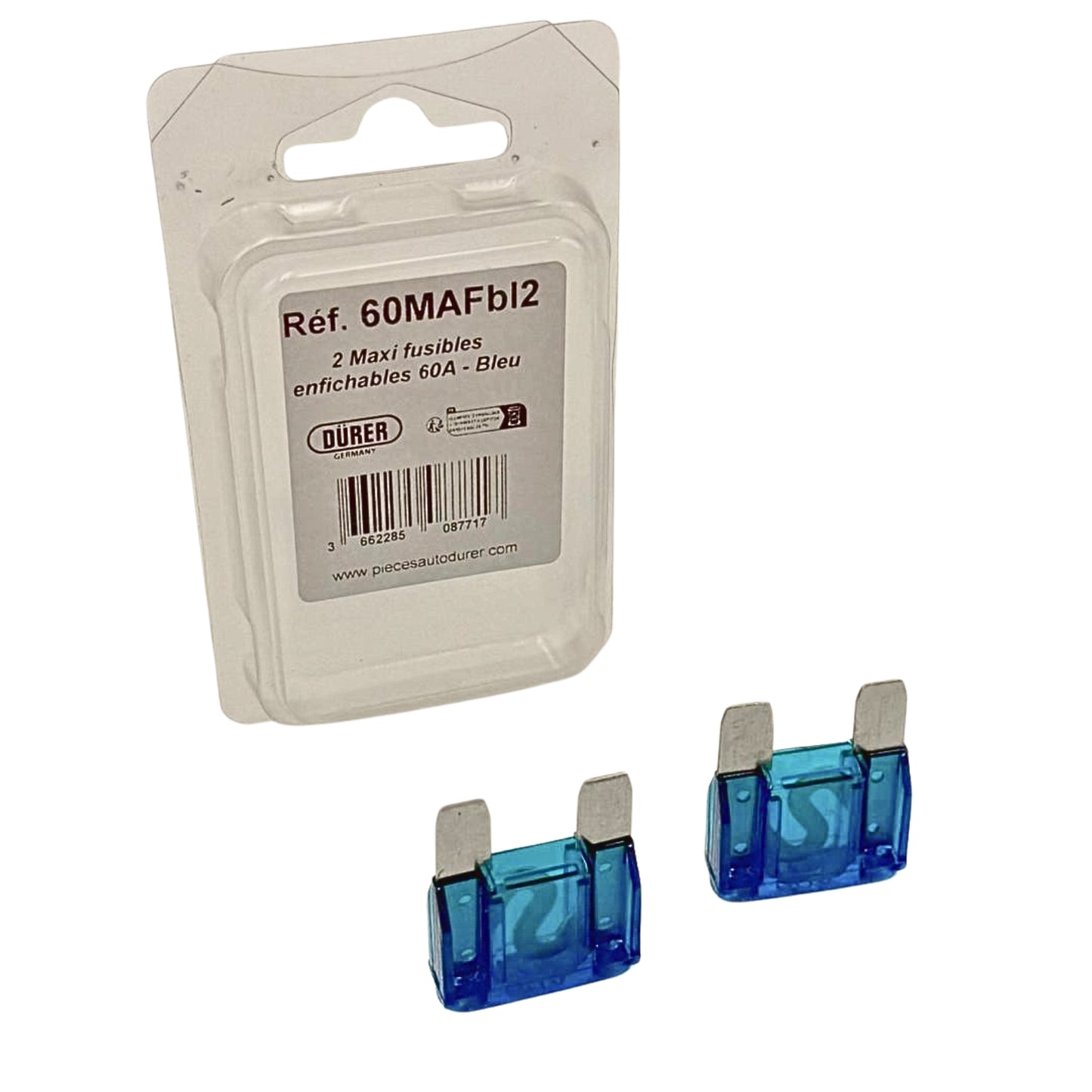 2 MAXI FUSIBLES ENFICHABLES 60A BLEU