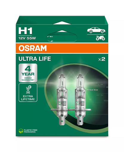 AMPOULES OSRAM ULTRALIFE H1 X2 12V DUOBOX ECO PACKAGING