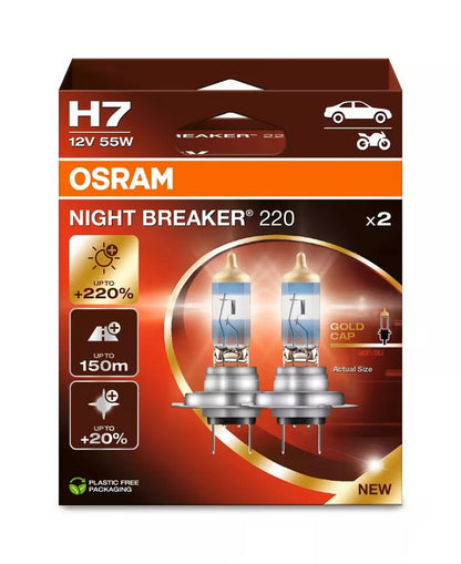 AMPOULES OSRAM NIGHT BREAKER 220 H7 X2 DUOBOX ECO PACKAGING